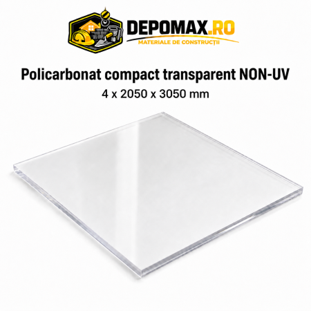 Policarbonat compact transparent NON-UV 4 x 2050 x 3050 mm
